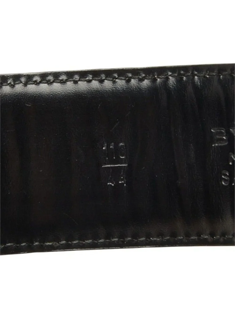 Bvlgari Circle Logo Buckle Belt 110/44 Black Leather Metal